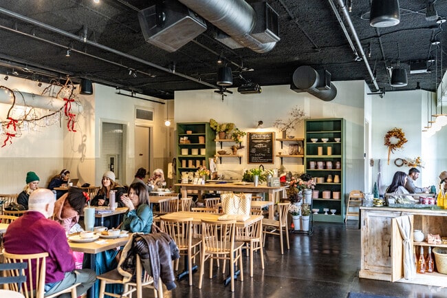 You can get a coffee and flowers from The Flower Kitchen.