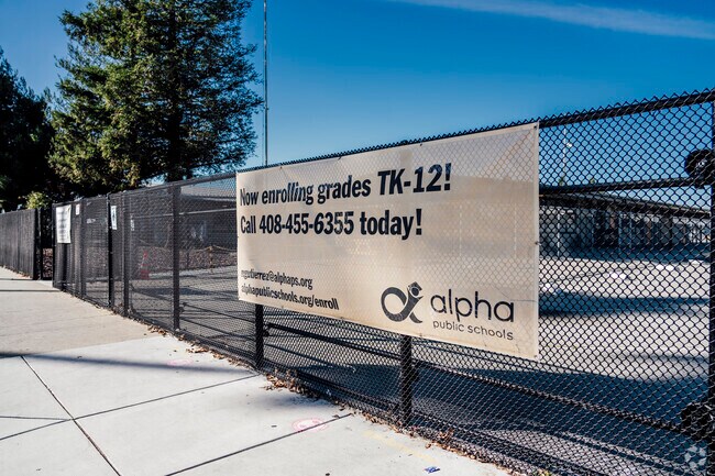 The signage of Alpha: Jose Hernandez Middle in San Jose, California.