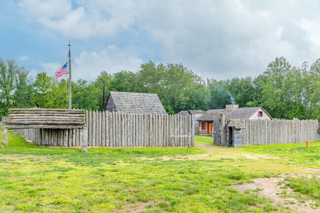 A replica of the historic Fort Loudon now stands onsite of the origianal fort and hosts events and historical reenactments.