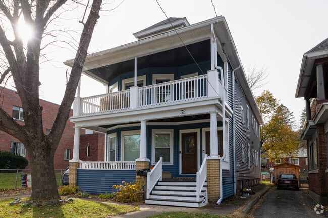 Double porches are common on homes in The Hill.