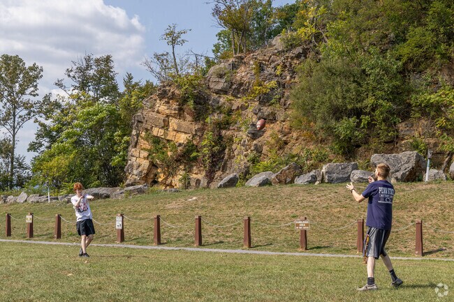 Chimney Rocks Park is about 4 miles south of Lakemont and overlooks Hollidaysburg.
