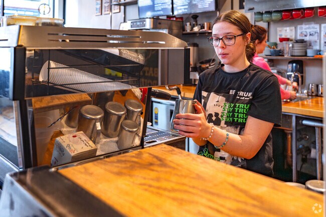 Locals of Central Bedford can enjoy a warm latte at Battle Grounds Coffee Company.