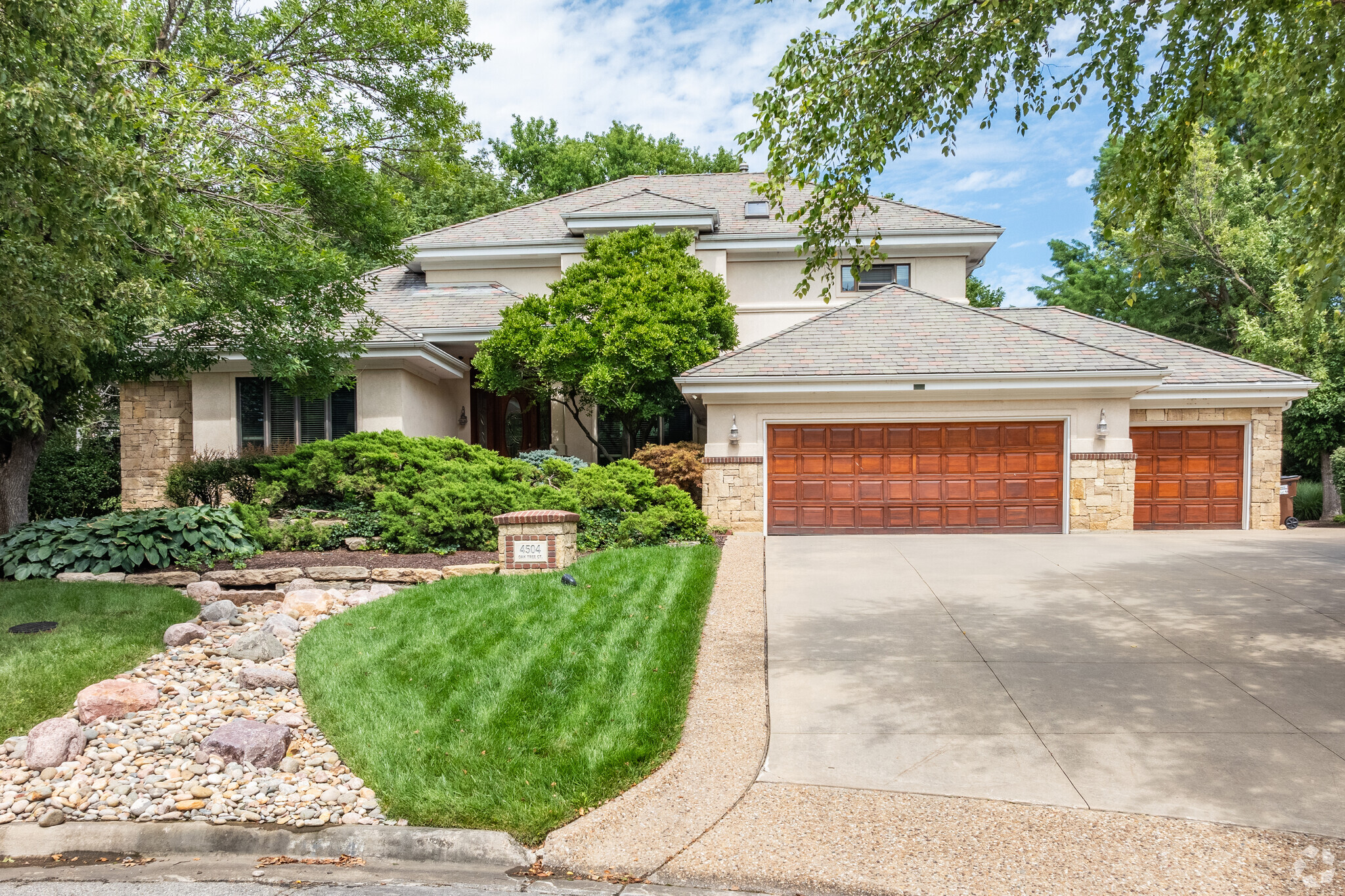 There are a few large homes with two and three car garages.