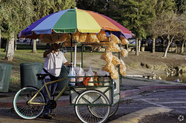 Residents from Geer Ranch can see local street vendors as they walk about UC Stanislaus in Turlock, Ca.