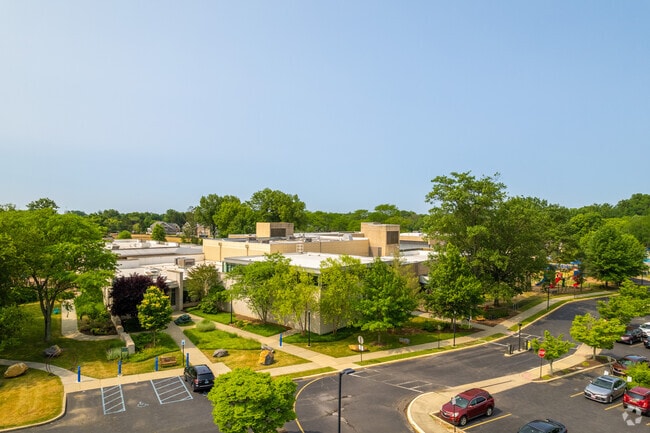 An aerial view of the Jewish Community Center where Albert Einstein Academy is located.