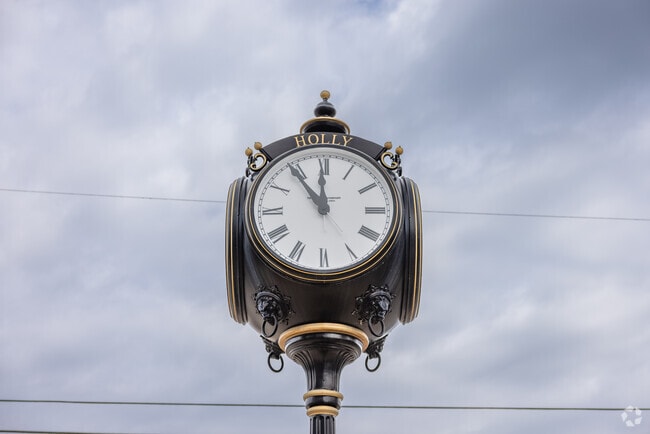 The downtown Holly clock is a landmark in the area.