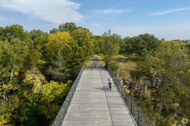 Vermillion Falls Park in Stillwater has stunning views from the pedestrian bridge.