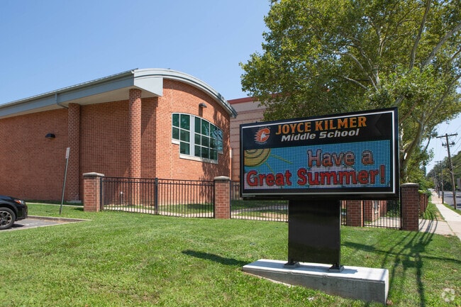 Joyce Kilmer Middle School serves students from Pre-K through 8th grade.