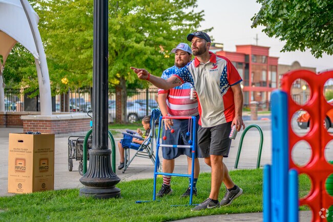 A couple of friends visit Festival Fridays in the Central Buisness District.