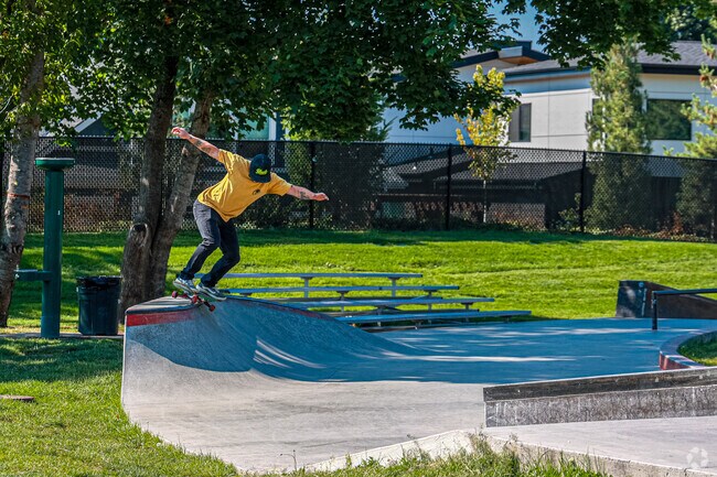 Catch a few tricks at the nearby skate park.