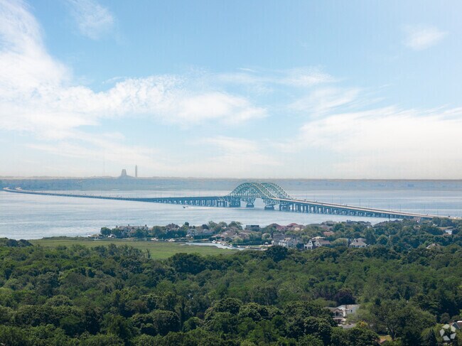 The Great South Bay Bridge is not too far from West Bay Shore and connects to Fire Island.