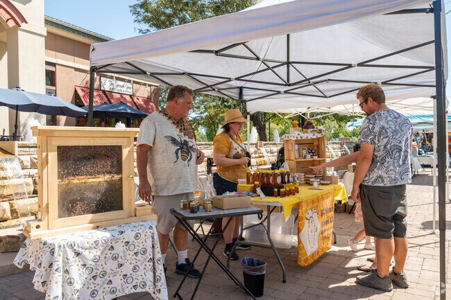 Get organic honey at the Farmers & Artisan Market on The Promenade in Loveland, Colorado.