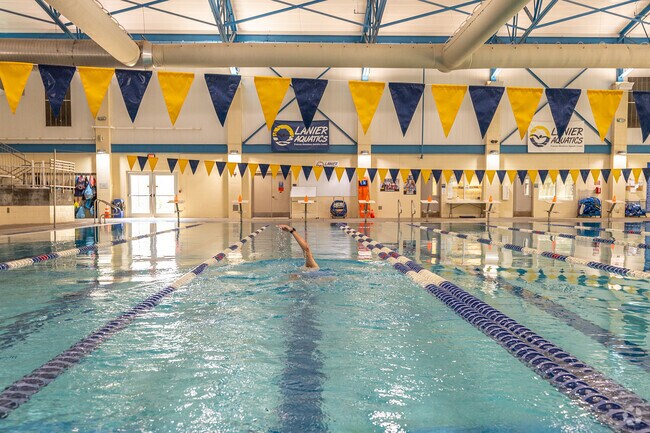 Stay in shape and swim all year at the indoor pool found in New Holland Village.