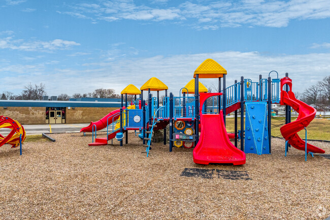 The playground at Hoover Elementary School is a popular destination for the kids.