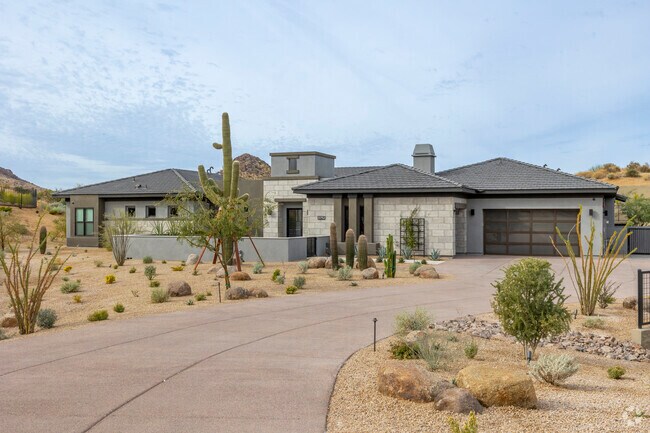 Desert landscaping is the yard of choice for homes in Dynamite Foothills.