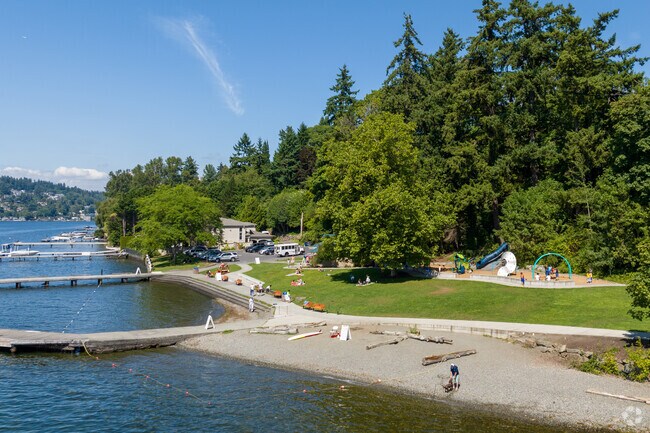 Locals explore Lake Washington from the shores of Waverly Beach Park.