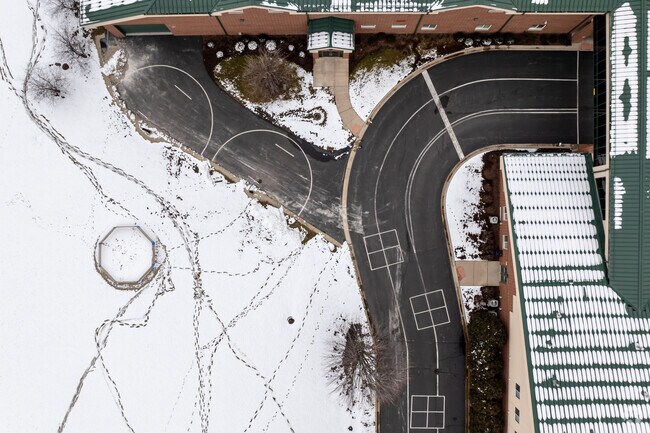 Trinity Christian School has outdoor basketball courts.