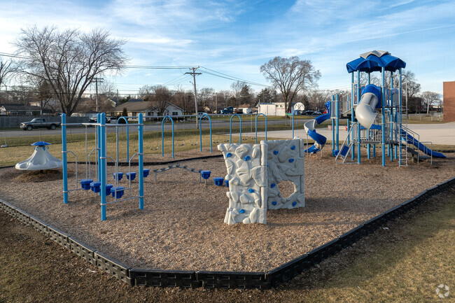 Lyon Magnet Elementary School in Waukegan includes a playground.