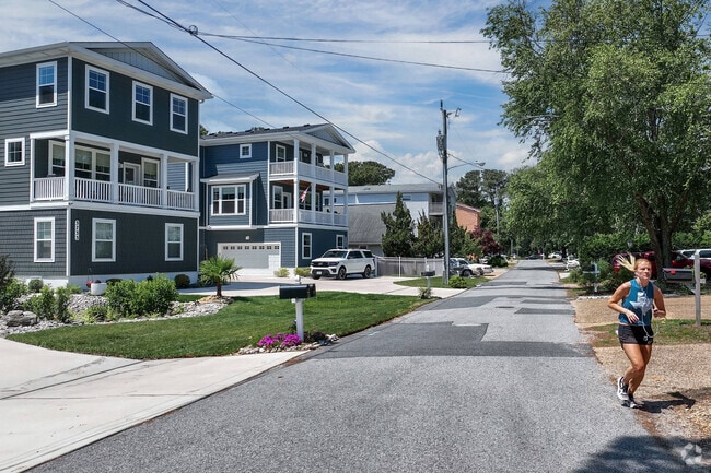 Joggers enjoy the beautiful views in the Oceanfront neighborhood of Virginia Beach.