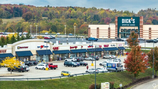 Big box retail stores are located along the outskirts of Uniontown for convenient shopping.