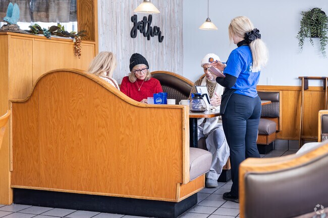 Come to the Bluebird Restaurant in Sand Point for a great breakfast with friends.