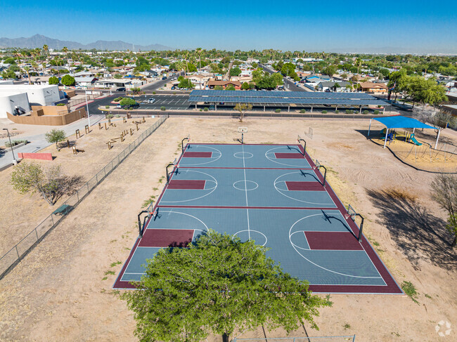 Basketball courts at John F Kennedy Elementary School.