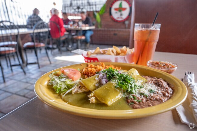 Casa Flores serves an amazing green enchilada dish by the high school in Garden Acres.