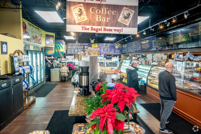 Grab a bacon, egg, and cheese at Bagel Boss in nearby Hewlett, a 24-hour bagel store.