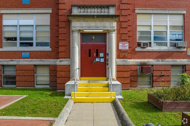 W. R. Dutemple School has a secured main entrance in Cranston.