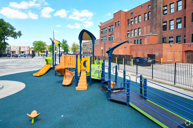 The colorful playground is a favorite among Spencer Technology Academy's students in Austin.