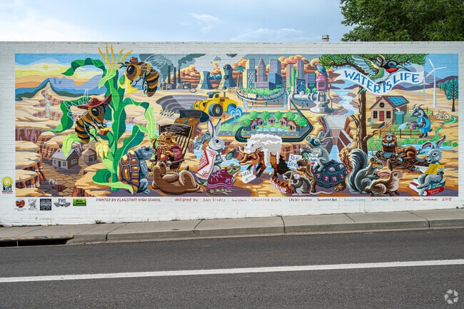 Local High School students hand painted a mural in Flagstaff.