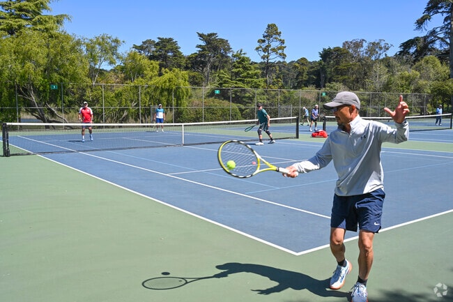 Stay active at the Mountain Lake Park tennis courts near Jordan Park/Laurel Heights.
