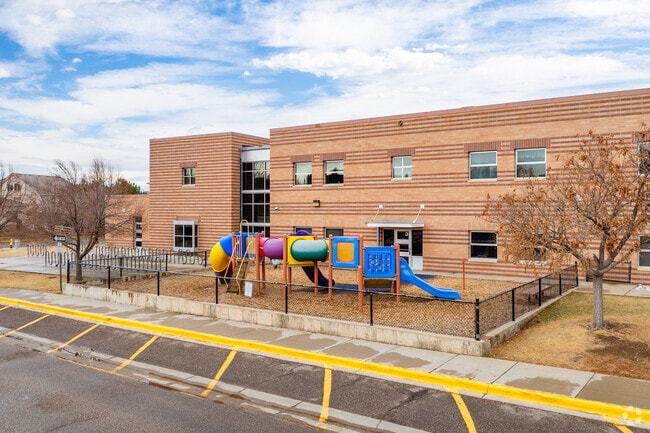 The front playground at Coyote Ridge Elementary School in Broomfield, Colorado.