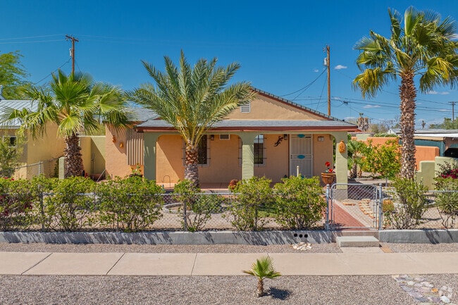 Palm trees and sunny tones are common for Ajo's Southwest inspired ranch-style homes.