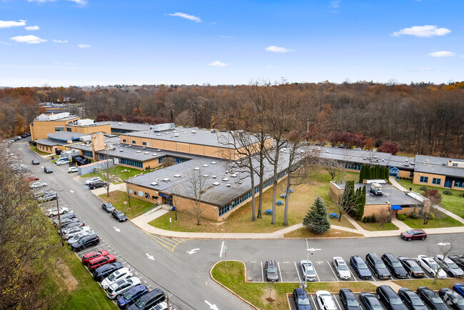 Rye Neck High School offers a large campus with plenty of recreational facilities.