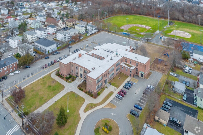 The Balch Elementary School campus features a serene setting in South Norwood Business District.