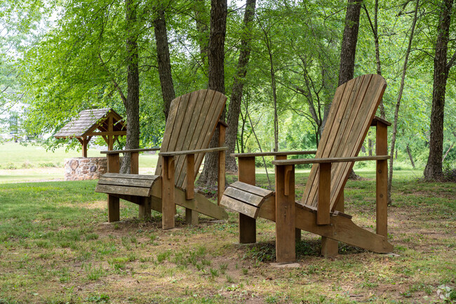 Giant Adirondack chairs at Palmer Arboretum make for fun family photos in Upper Delaware County.