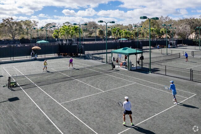 The Tennis Center at Pelican Bay Community Center is always busy with active members.