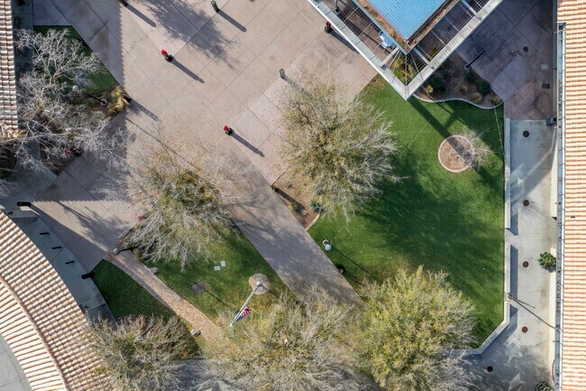 Kids attending Chandler’s HOPE Christian Academy might congregate in the courtyard.