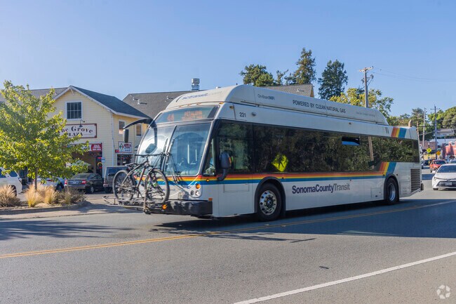 Sonoma County Transit serves Penngrove with multiple bus lines.
