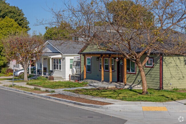 Corner lots in Artcraft Manor often showcase ranch-style homes with warm wood accents.