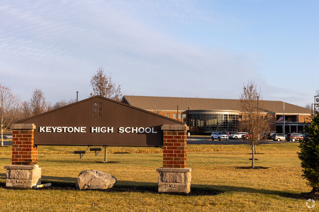 Keystone High School front entrance signage.