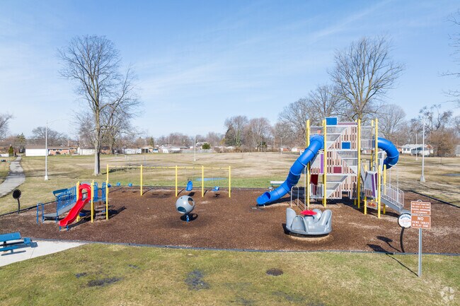 Sit and watch your kids play at the Clements Circle Park Playground in Livonia.