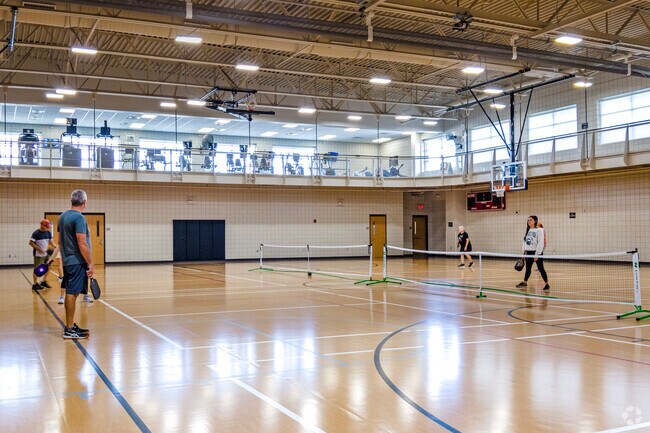 Play a game of pickleball with friends at the Mustang Town Center.