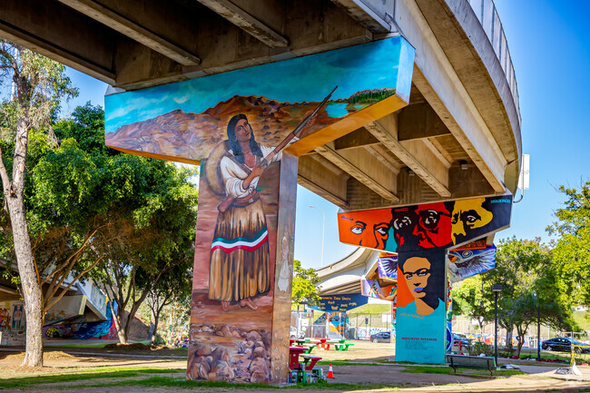 Barrio Logan is most known for its large murals under the Coronado Bridge.