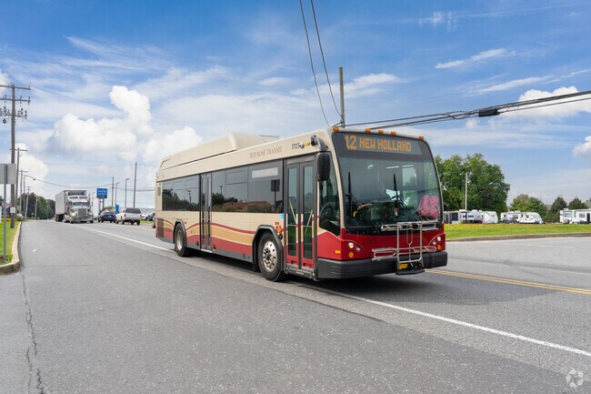 Residents can hop on a Red Rose transit bus to get around New Holland.