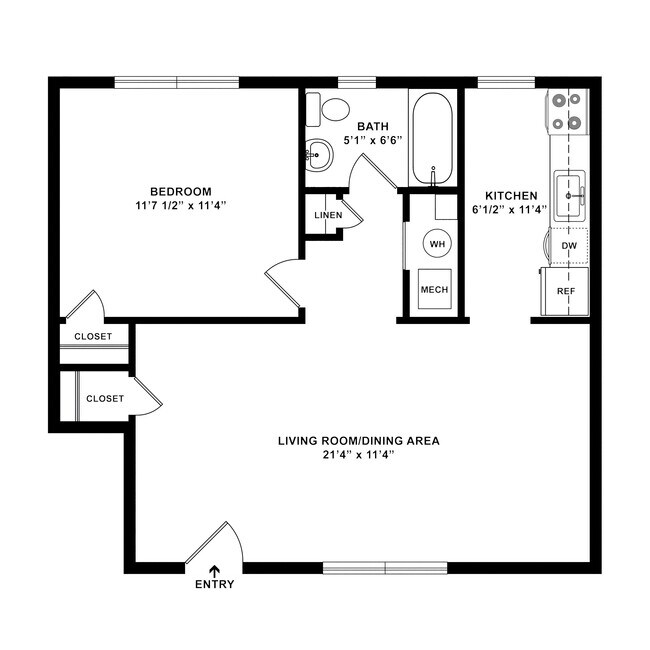 1 Bedroom Floor plan