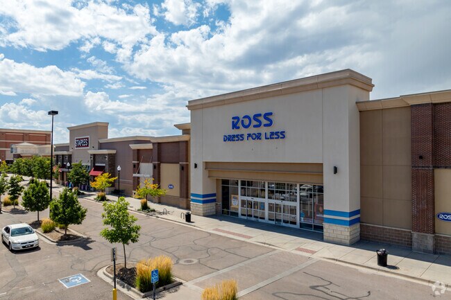 Southglenn Shopping mall offers many big box stores including Ross and Staples.