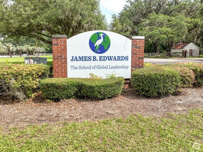 The welcome sign to James B. Edwards Elementary near Snee Farm.