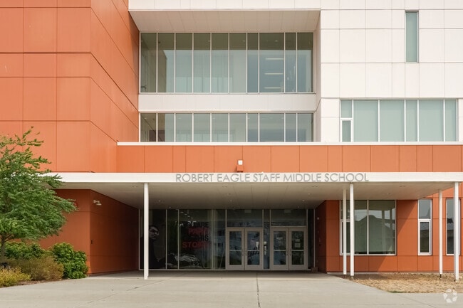 Robert Eagle Staff Middle School entrance.